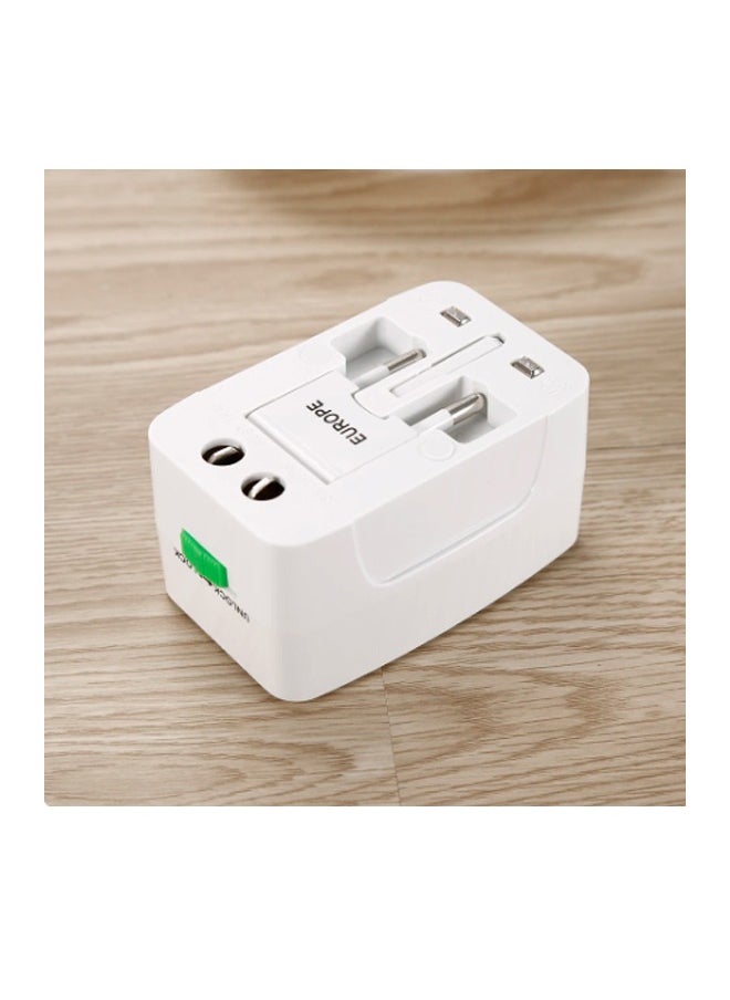 تازتيك عالمي محول السفر التوصيل مع منافذ شحن مزدوجة USB (أبيض) المملكة المتحدة الاتحاد الأوروبي الولايات المتحدة الاتحاد الأوروبي  - Image 3