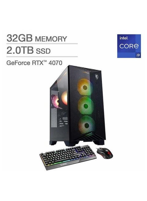 Aegis R2 Gaming Desktop Tower PC Core i9 14900F Processor/32GB RAM/2TB SSD/12GB NVIDIA GeForce RTX 4070 Graphics/Windows 11 Home Black