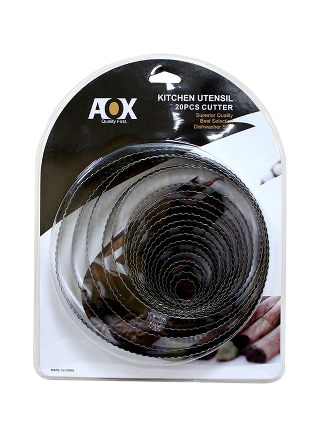 Cc 20-Piece Stainless Steel Cutters Dishwasher Set Silver 25x30centimeter