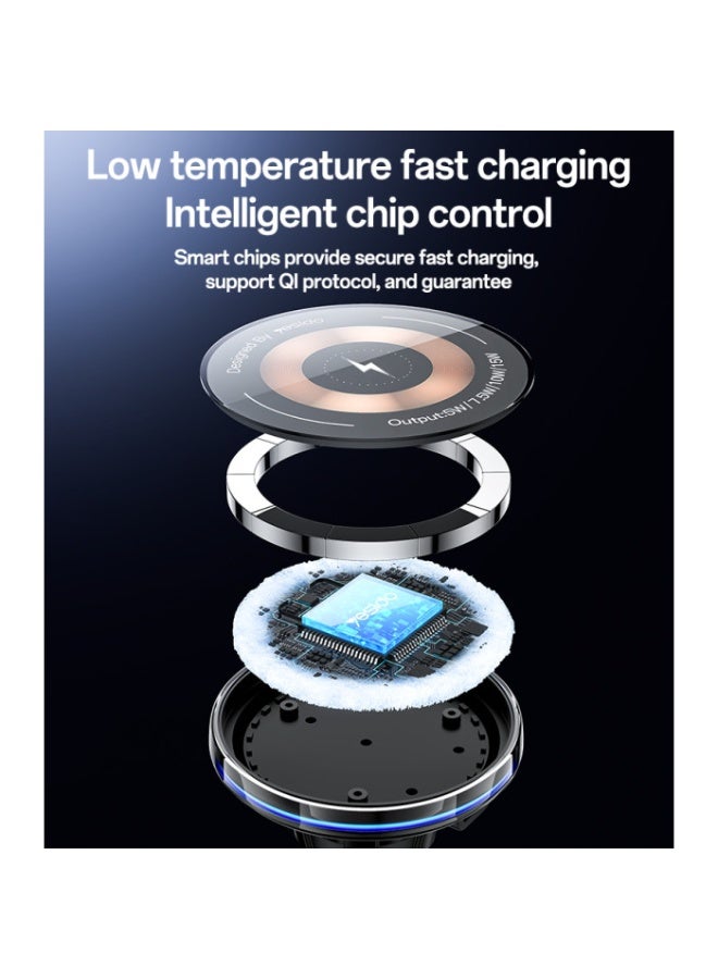 Yesido C308 Low Temperature 15W MAX Flowing Light Magnetic Suction Wireless Fast Charging Phone Holder - Image 4