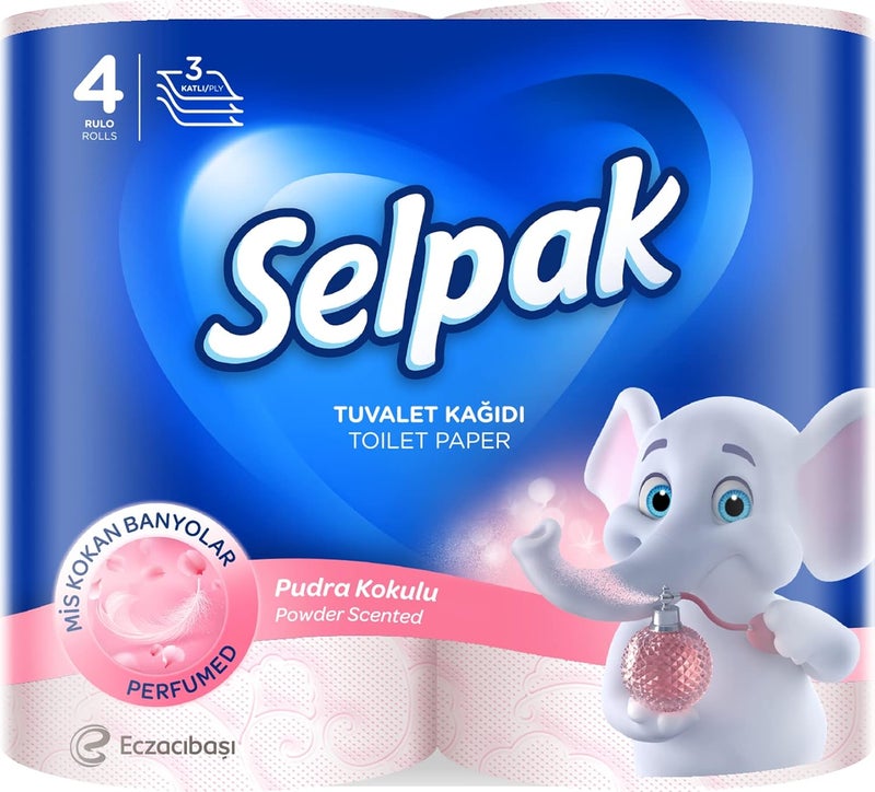 Selpak ورق تواليت معطر بودرة - 3 طبقات (4 لفات/عبوة) - Image 1