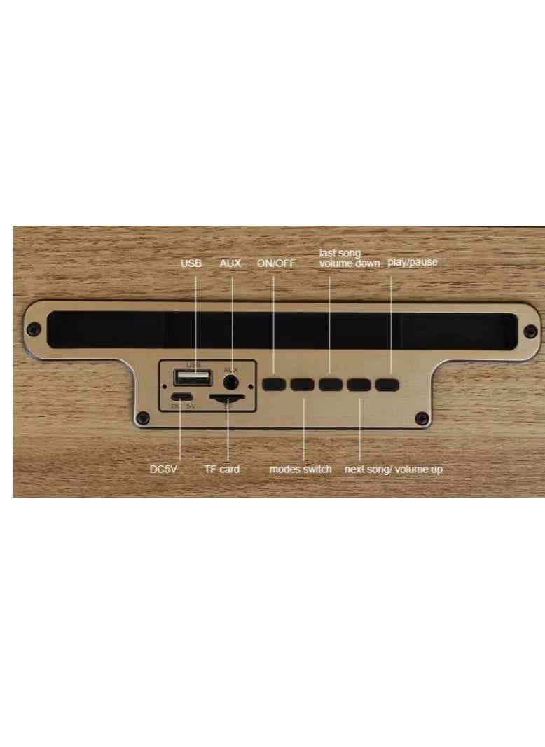 Kisonli - Kisonli G12A Bluetooth Speaker 8W – 1200mAh – FM/AUX/TF card/USB | Brown Wood - Image 1