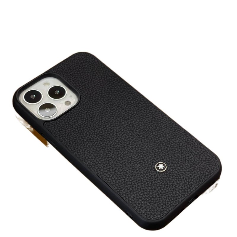 MS Protective Case, Blue, Leather Texture, PC, Shockproof Cover for iPhone 13 - Image 4