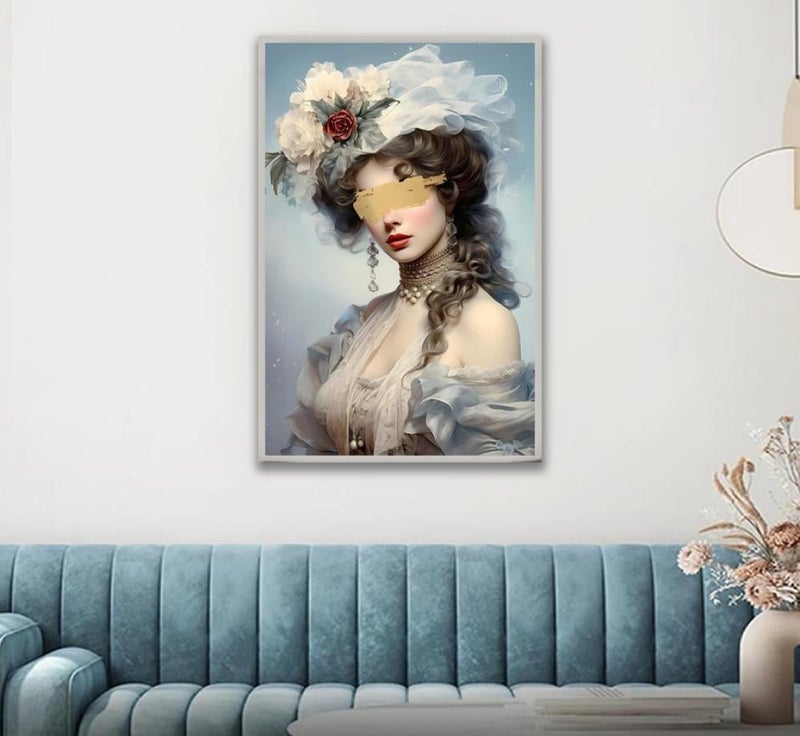 Marktna Canvas painting of a girl with a hollow frame, size (50×70), one piece - Image 2