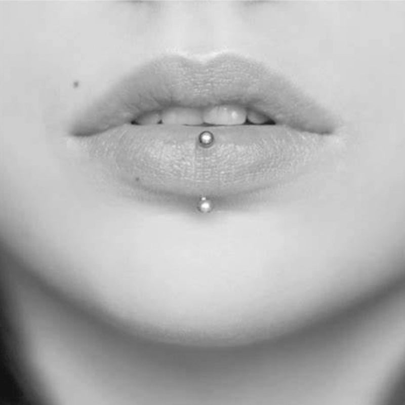 MODRSA Rook Gold Earrings and Rings - Eyebrow, Tragus, Lip Piercings, 16g Curved Barbell and Vertical Labret Styles - Image 5