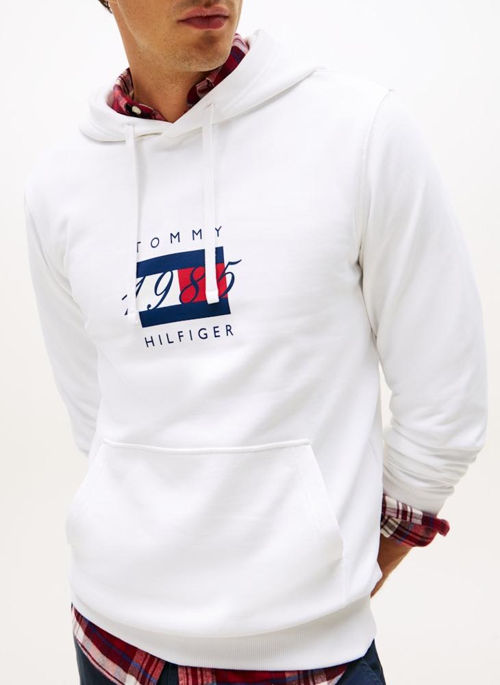 TOMMY HILFIGER Flag Graphic Drawstring Hoody - Image 3