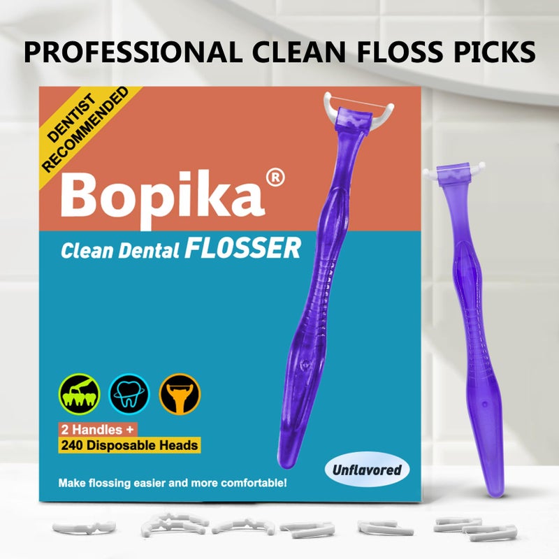Bopika Dental Floss, Extra Strength Floss with 1 Dental Floss Handle and 120 flosser Refill Heads - Image 5