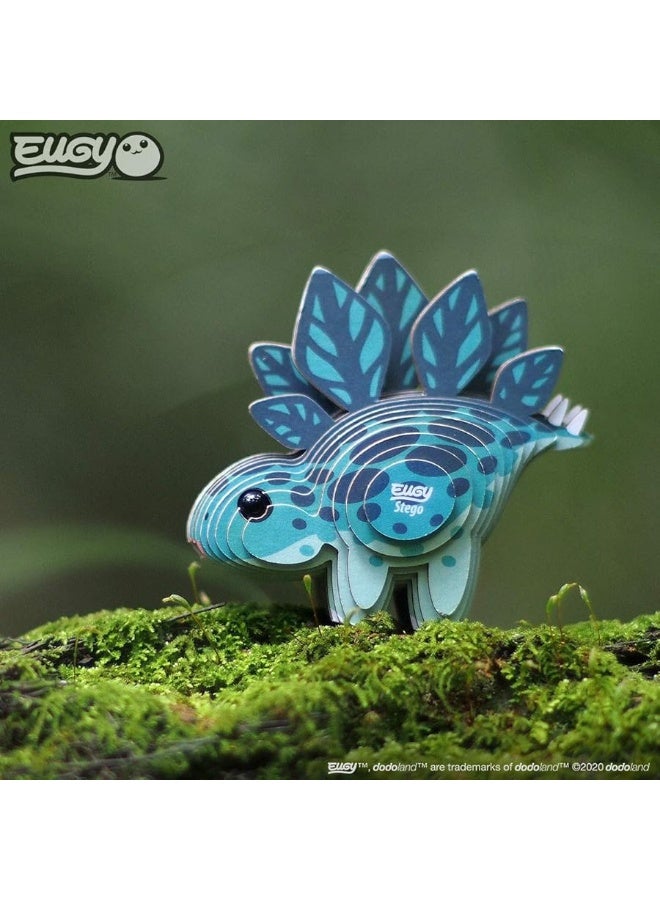 Eugy Stegosaurus Dinosaur 3D Puzzle, 22 Piece Eco-Friendly Educational Toy Puzzles for Boys, Girls & Kids Ages 6+ - Image 1