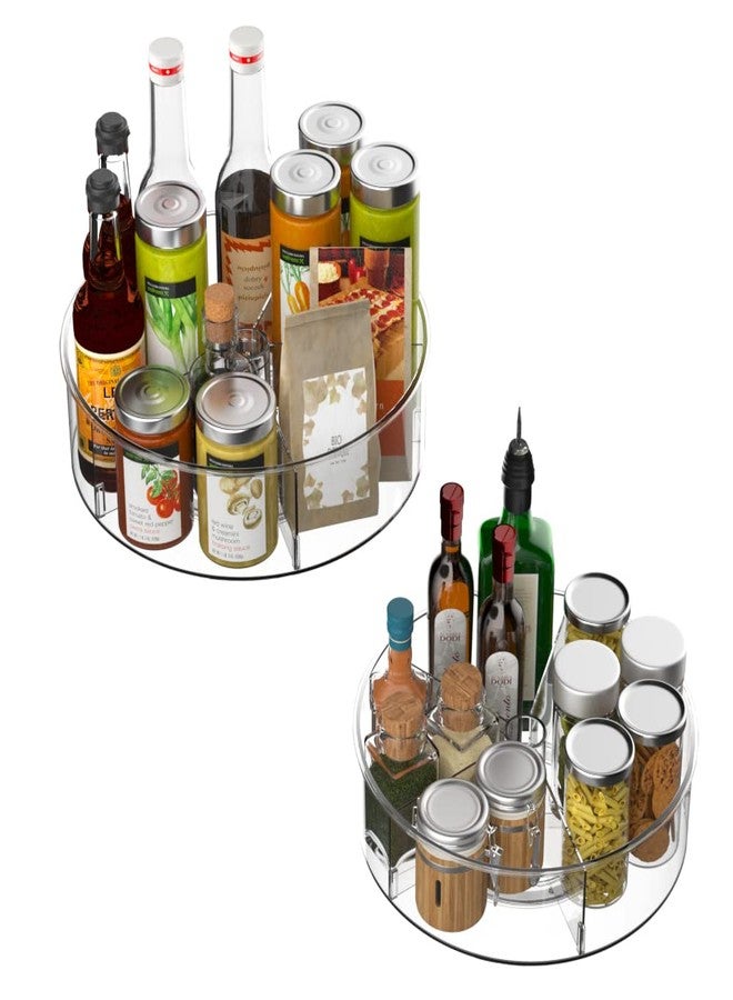 SANNO Round Lazy Susan Rotating Turntable Storage Container Rotating Organizer Spinning Organizer Bins for Kitchen Cabinet, Pantry, Refrigerator, Countertop,Set of 2 - Image 5