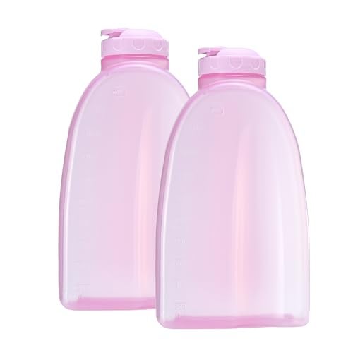 Gluman Plastic Hippo Fridge Water Bottle | 2 Ltr Set Of 2 | Bpa Free | 100% Leak Proof | Office Bottle | Gym Bottle | Home | Kitchen | Travel Bottle (Pink) - Image 1