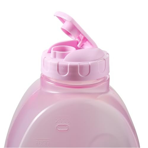 Gluman Plastic Hippo Fridge Water Bottle | 2 Ltr Set Of 2 | Bpa Free | 100% Leak Proof | Office Bottle | Gym Bottle | Home | Kitchen | Travel Bottle (Pink) - Image 2
