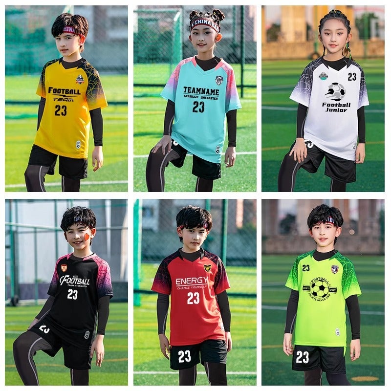 Children'S Football Uniform Suit For Boys And Girls, Game Training Team Uniform, Four-Piece Set, Primary School Student Sports Jersey - Image 4