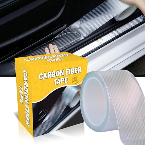 True Flair Trueflair Anti Scratch Carbon Fibre Strip Tape for Car Door Sill Protector, Bumper, Edge Protection 5 M (Transparent Texture) - Image 1