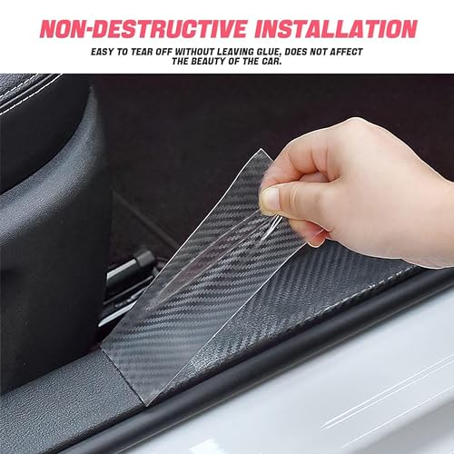 True Flair Trueflair Anti Scratch Carbon Fibre Strip Tape for Car Door Sill Protector, Bumper, Edge Protection 5 M (Transparent Texture) - Image 5