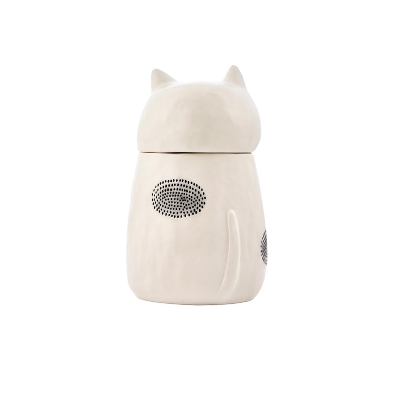 Bico Cartoon Cat Handpainted Stoneware Air Tight White 10.2 inch Cookie Jar, Dishwasher Safe, for storing Cookie, Candy, Coffee - Image 4