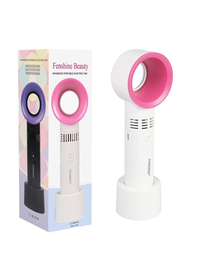 fenshine - Portable USB Rechargeable Mini Fan Eyelash Fan Dryer Bladeless Handheld Air Conditioning Blower for Essential Eyelash Extension Supplies (White) - Image 1