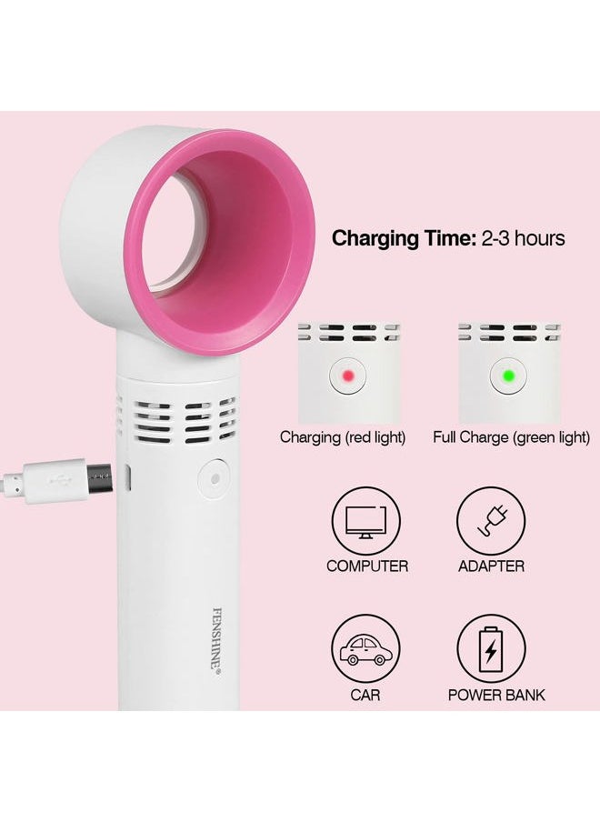 fenshine - Portable USB Rechargeable Mini Fan Eyelash Fan Dryer Bladeless Handheld Air Conditioning Blower for Essential Eyelash Extension Supplies (White) - Image 1
