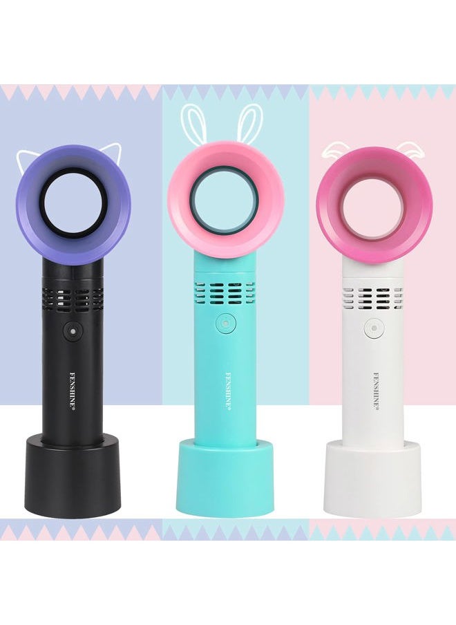fenshine - Portable USB Rechargeable Mini Fan Eyelash Fan Dryer Bladeless Handheld Air Conditioning Blower for Essential Eyelash Extension Supplies (White) - Image 1