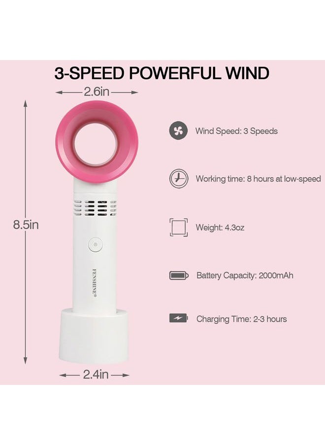 fenshine - Portable USB Rechargeable Mini Fan Eyelash Fan Dryer Bladeless Handheld Air Conditioning Blower for Essential Eyelash Extension Supplies (White) - Image 1