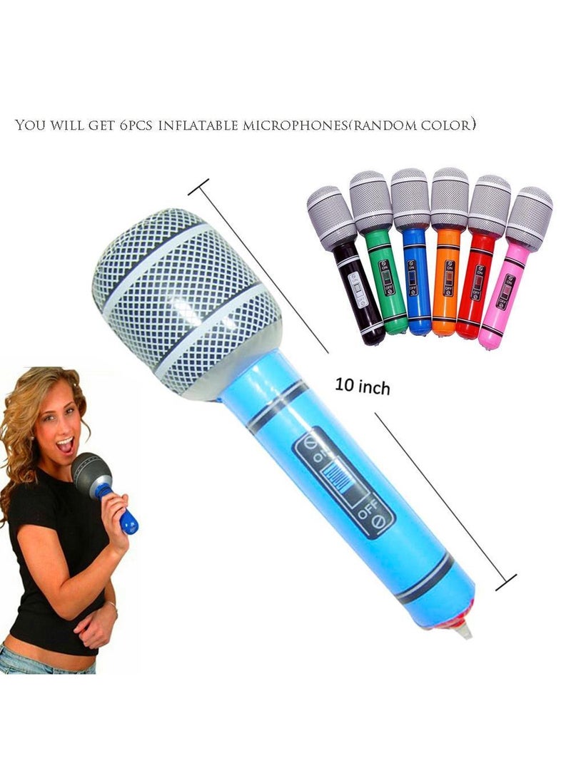 Sweet seven Rock Star Party Pack - 18-Piece Inflatable Toy Set: 4 Guitars, 6 Microphones, 6 Shutter Shading Glasses, 1 Saxophone, and 1 Keyboard Piano - Image 3