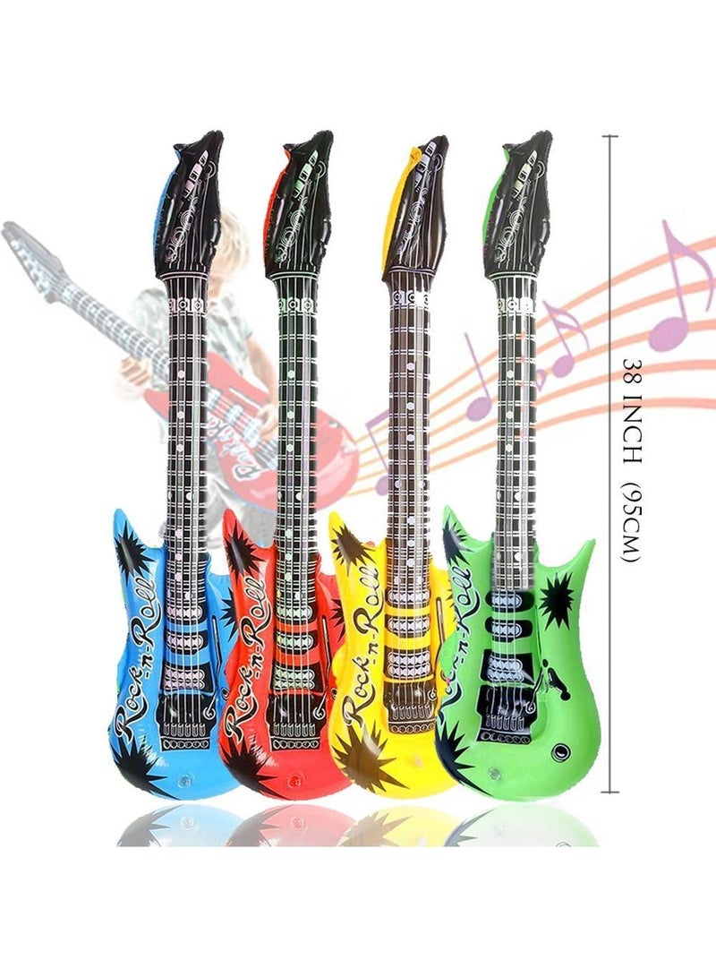 Sweet seven Rock Star Party Pack - 18-Piece Inflatable Toy Set: 4 Guitars, 6 Microphones, 6 Shutter Shading Glasses, 1 Saxophone, and 1 Keyboard Piano - Image 2
