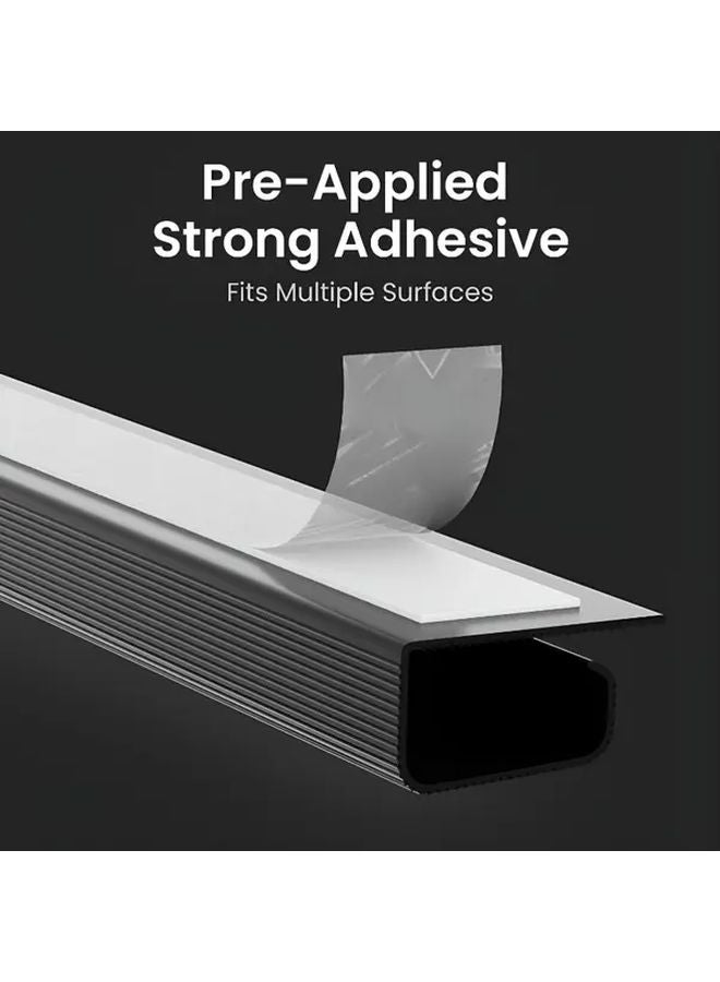 White Self Adhesive Under Table Cable Tray 15 7 Inches No Drilling Required Durable PVC - Image 3