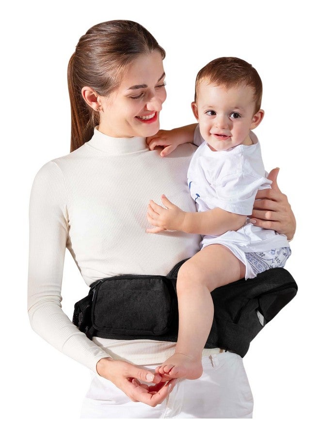 GROWNSY P Seat Carrier, Grownsy Baby Carrier With Multiple Pockets, Adjustable Extended Waistband For Newborns & Toddlers Up To 50 Lbs, Black  - Image 1