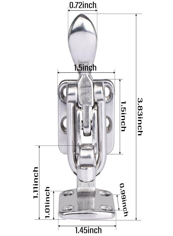 NovelBee 2pcs Stainless Steel Hold Down 90 Degree Clamp Locking Cam Latches,Anti-Rattle Latch Hasp for Boat Marine RV Caravan - Image 2