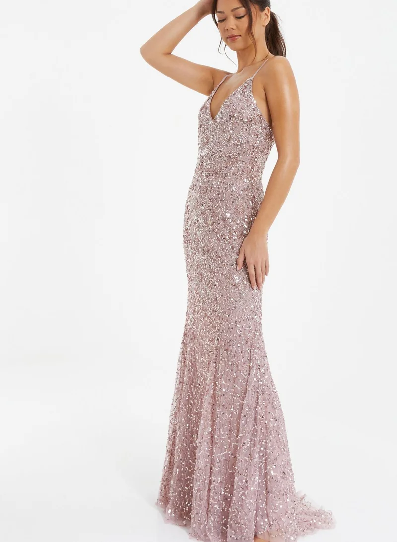 QUIZ Sequin Embellished Dress
