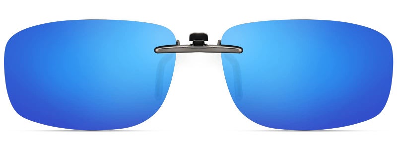 CAXMAN Polarized Clip On Sunglasses for Prescription Glasses Men Women wBlue Mirrored Lens Compact Fit Non Flip Up Small - Image 2
