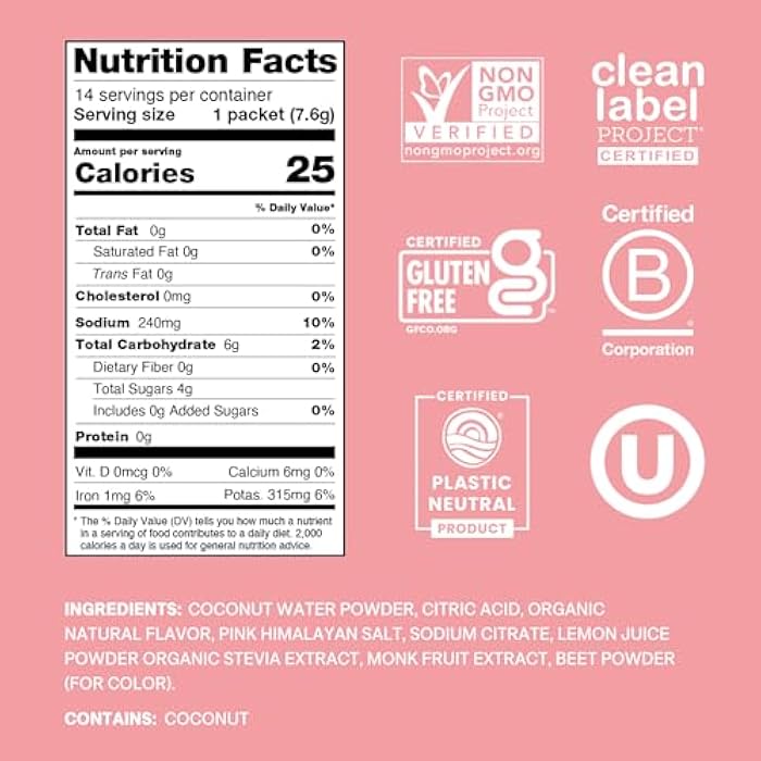 Cure Hydration | Plant-Based Electrolyte Drink Mix | No Added Sugar | FSA-HSA | Dehydration Relief Powder Made with Coconut Water | Non-GMO | Vegan | Pouch of 14 Packets - Strawberry Kiwi - Image 2