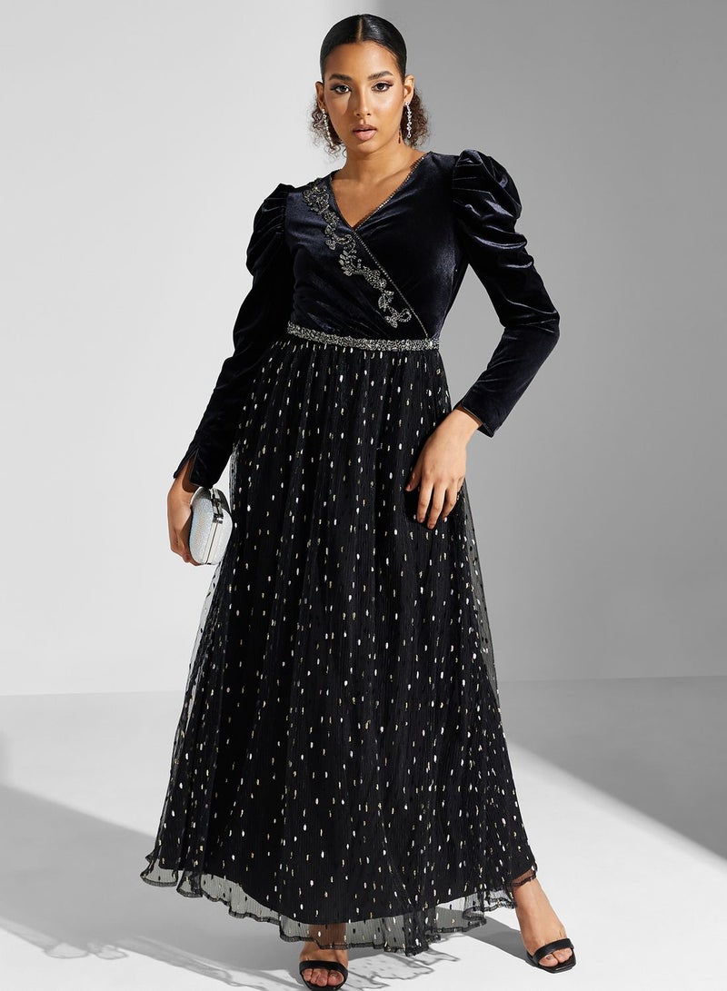 Montania Velvet Bodice Gown Dress - Image 1