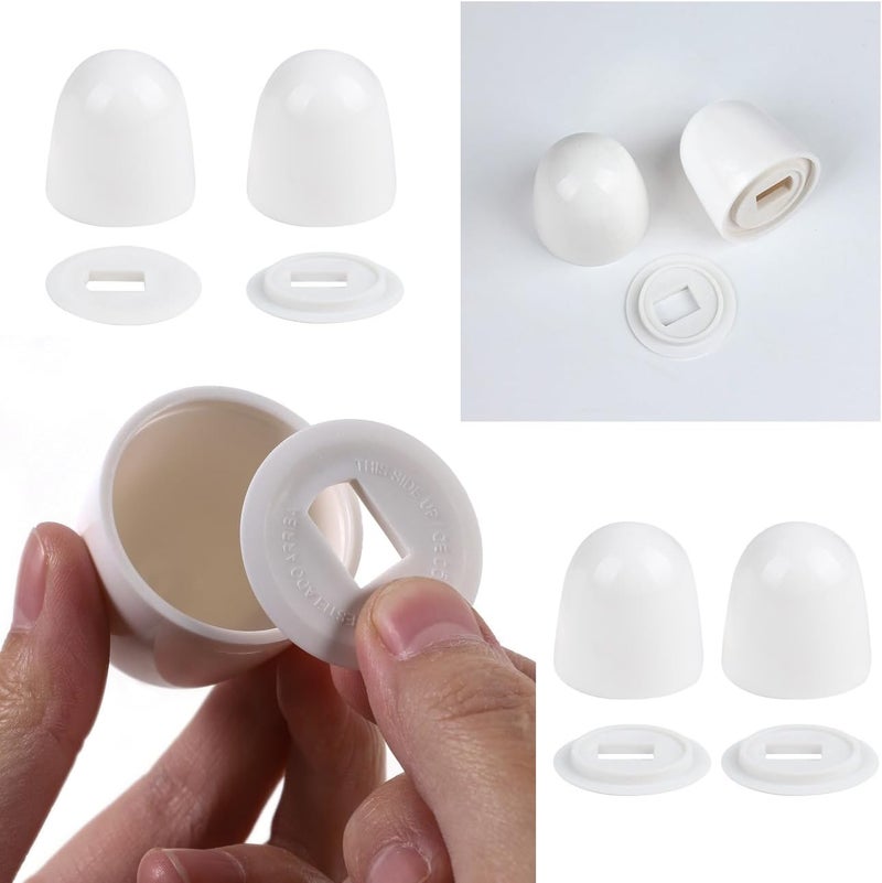 RecDec 8 Pack Toilet Seat Screws Caps with Washers Universal Fit Push-on Toilet Seat Bolts Caps Decor Top Cover for Toilet Seat Screws Replacement Kit Toilet Seat Hinge Bolts and Nuts Floor Fastener - Image 4