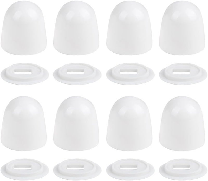 RecDec 8 Pack Toilet Seat Screws Caps with Washers Universal Fit Push-on Toilet Seat Bolts Caps Decor Top Cover for Toilet Seat Screws Replacement Kit Toilet Seat Hinge Bolts and Nuts Floor Fastener - Image 1