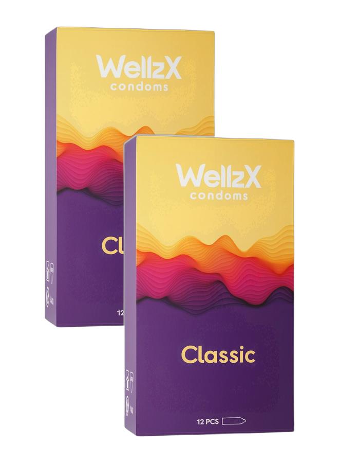 ويلزكس WellzX Condoms Classic 12Pc (twin pack)
