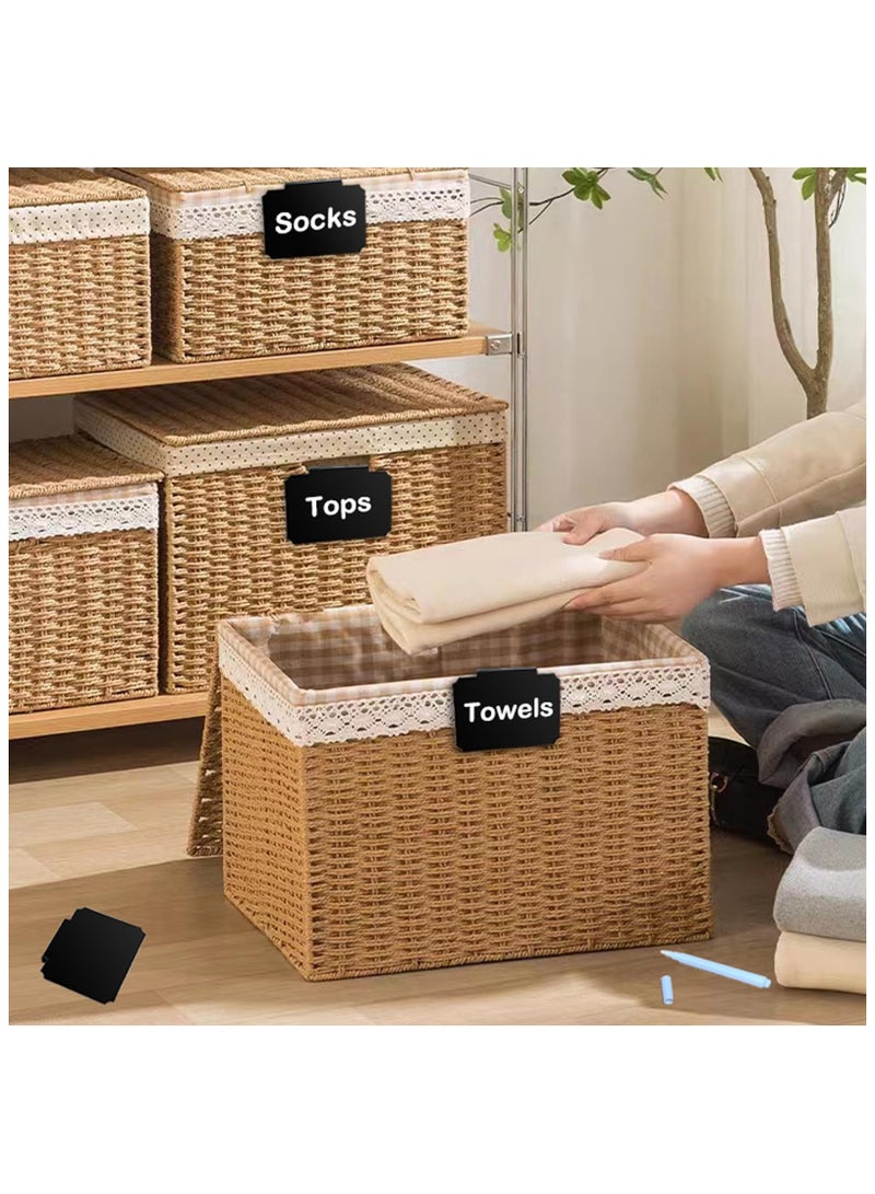 SOLARAE Basket Labels Clip On, Reusable Labels for Storage Bins, Removable Chalk Labels for Containers, Kitchen Closet Baskets and Storage Basket Hanging Labels Clip with 2 White Chalk Markers (20 Pieces) - Image 5