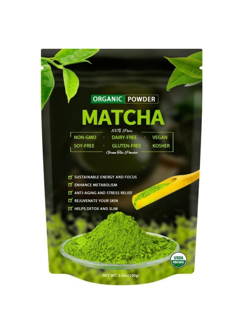 Slimming Herb Organic High Quality Sugar-Free Matcha Green Tea Powder, Resealable Paper Bag, 3.5 oz.  - Image 1
