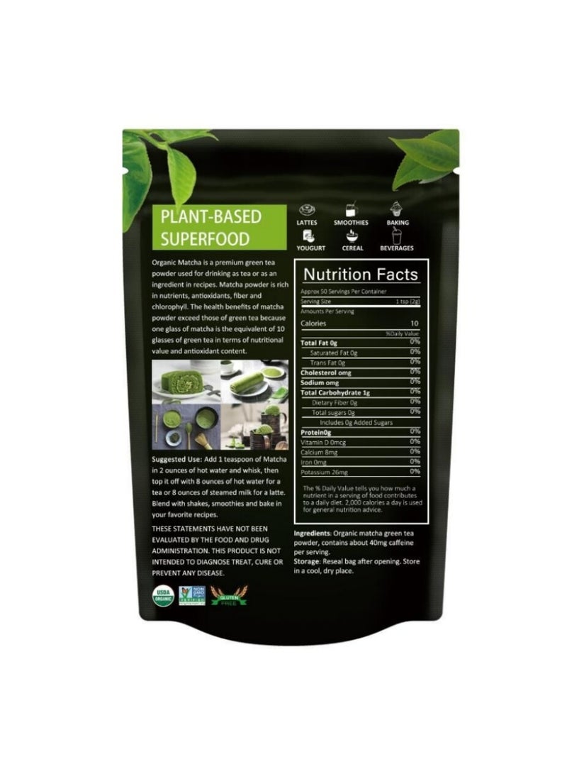 Slimming Herb Organic High Quality Sugar-Free Matcha Green Tea Powder, Resealable Paper Bag, 3.5 oz.  - Image 5