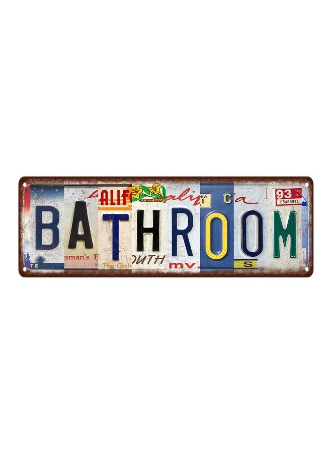 MTsigns Vintage Bathroom Metal Tin Signs Street Signs Home Wall Decor 16 x 4 Inches - Image 1
