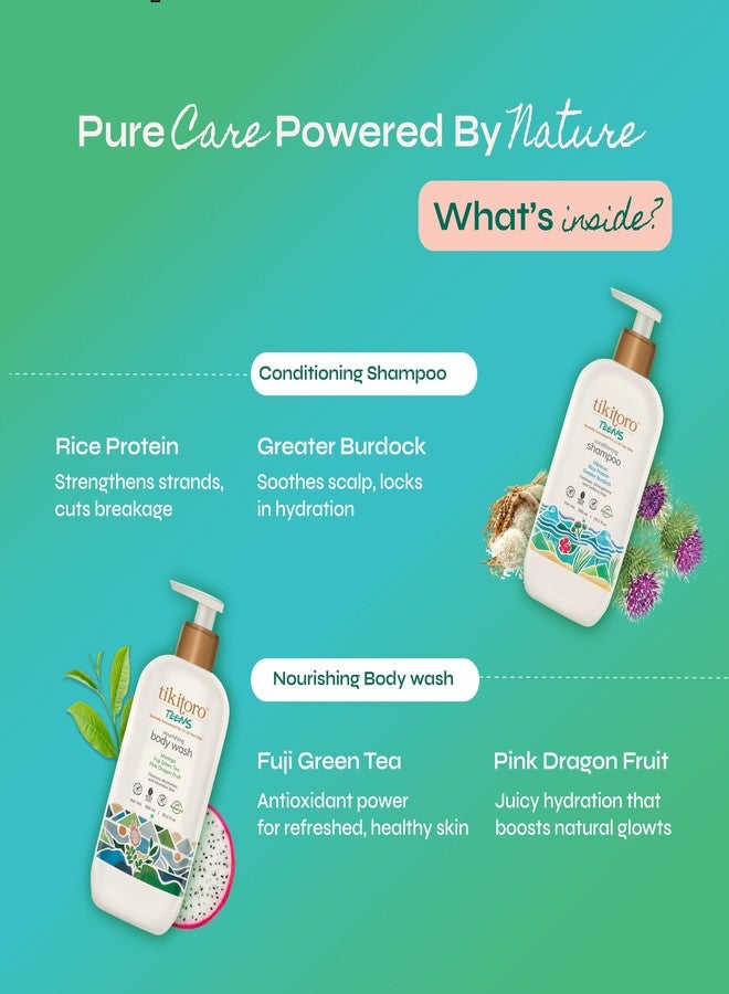 Tikitoro Teens Daily Essentials Combo, Vegan with Nourishing Body Wash (300 ml), Conditioning Shampoo (300 ml), No Parabens & Sulphates, Bath & Body Set Combo Pack (Age: 11+) - Image 3