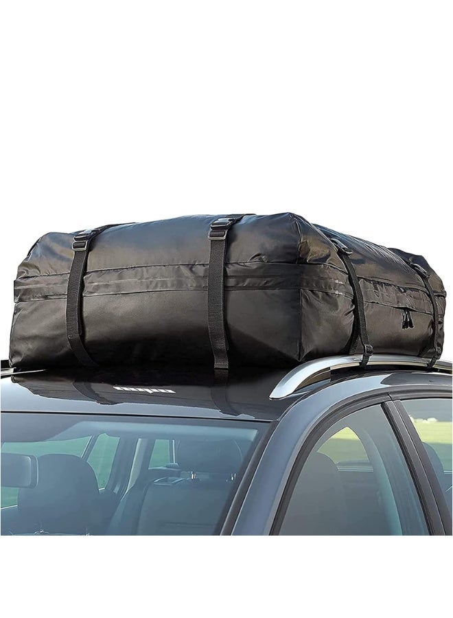 ويسفور حقيبة سقف سيارة، سعة 425 لتر، حامل أمتعة مقاوم للماء على السطح مع 6 أحزمة معززة، حقيبة تخزين رف سقف عالمية لجميع المركبات - Image 1