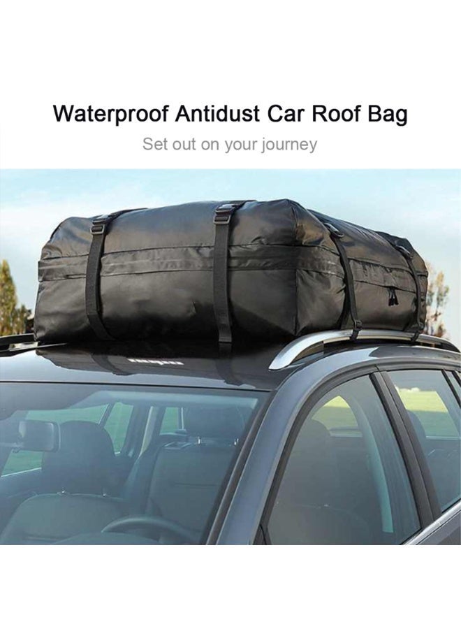 ويسفور حقيبة سقف سيارة، سعة 425 لتر، حامل أمتعة مقاوم للماء على السطح مع 6 أحزمة معززة، حقيبة تخزين رف سقف عالمية لجميع المركبات - Image 5