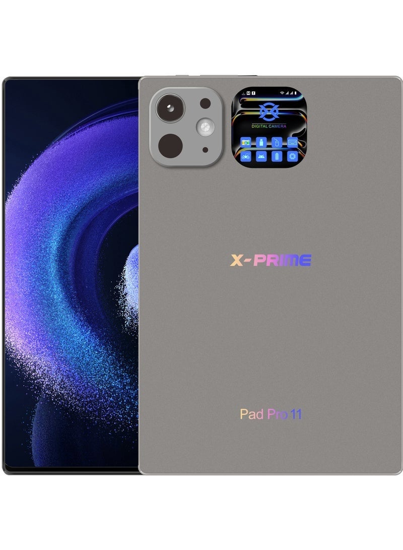 X - Prime PAD PRO 11 – 10.1-Inch HD+ Display Android 12 Smart Tablet PC with 12GB RAM 512GB ROM, Dual SIM 5G, WiFi, Keyboard, Mouse & Stylus – Student Learning & Work Slim Tab – Grey - Image 1