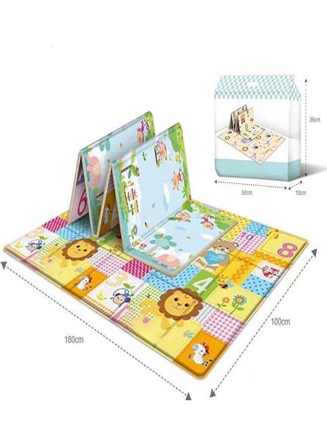 ZCM-HAPPY Double-Sided Pattern Baby Crawling Mat, Comfortable PE Material, Waterproof Baby Play Mat, Suitable for Toddler Boys and Girls 180x100cm - Image 2
