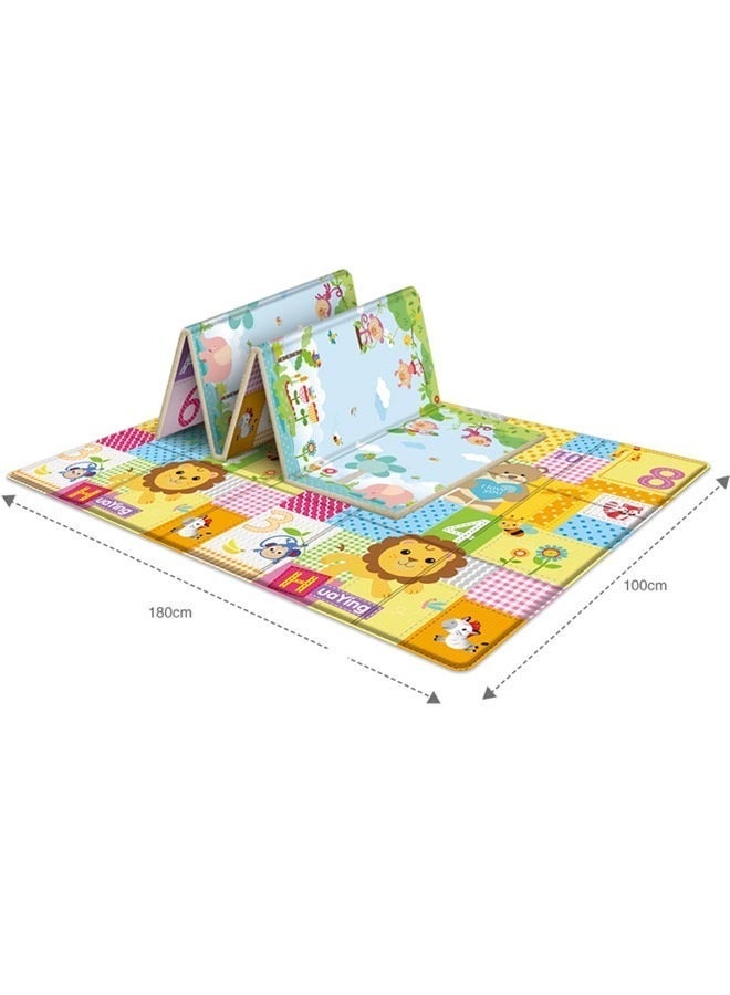 ZCM-HAPPY Double-Sided Pattern Baby Crawling Mat, Comfortable PE Material, Waterproof Baby Play Mat, Suitable for Toddler Boys and Girls 180x100cm - Image 1