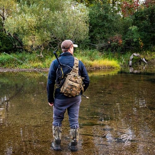 Piscifun Fishing Tackle Bag with Rod & Gear Holder, Lightweight Sling Bag Storge Gear and Equipment, Kaki - Image 2
