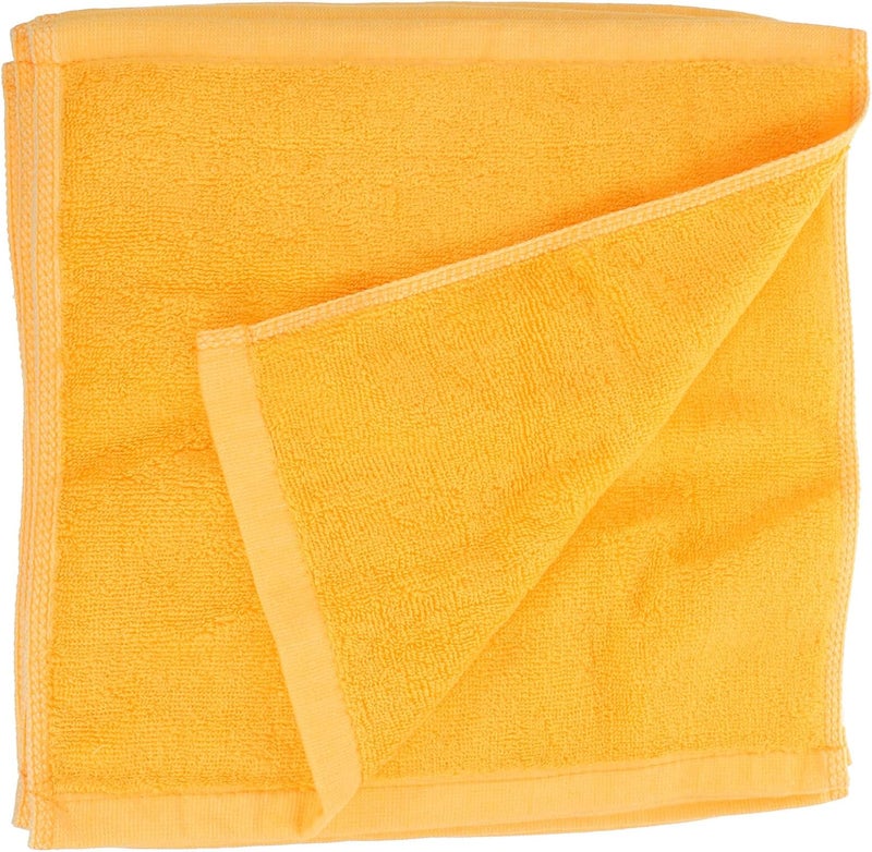 Abaodam 12pcs Cotton Face Towels 30x30 Cm Ultra Soft Absorbent Washcloths for Bathroom and Hand Use High Water Absorption Orange - Image 1