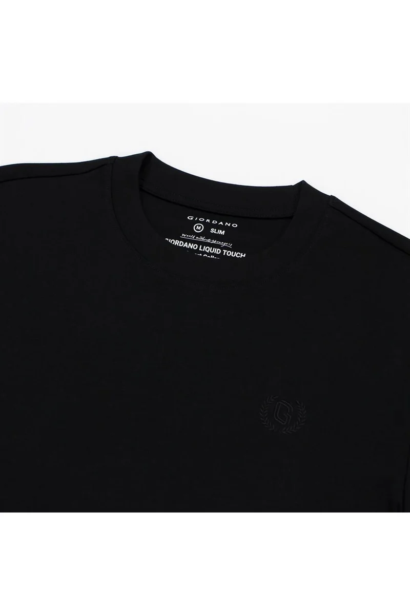 GIORDANO Men's Black Slim Fit Tee