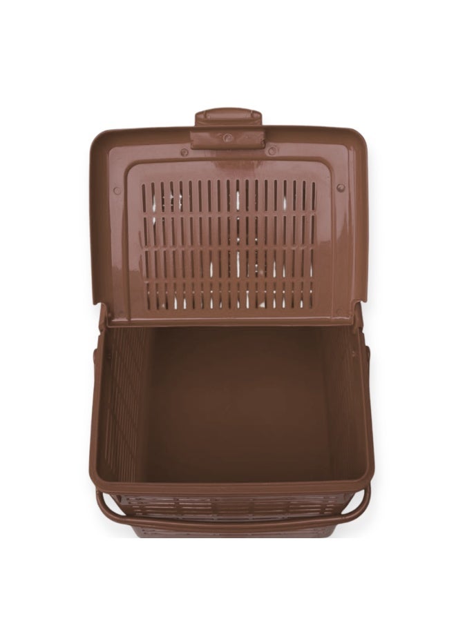 SNH Multi-Purpose Carry Basket with Lid and Handles | Shopping Basket | Picnic Storage Basket | Laundry Carrier | Household Organizer for Fruits, Vegetables, Clothes & Groceries - Image 3