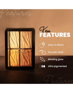 Mars MARS Glowzilla Highlighter Face Palette | Ultra Blendable & Long Lasting | Blinding Glow (12.0 gm) (SHADE-02)  - Image 2